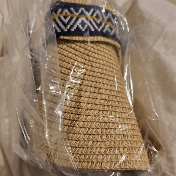 SEA & GRASS Visor with Blue and White Ribbon One Size - Picture 2 of 2